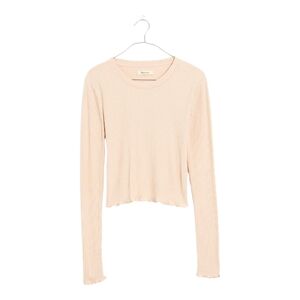 Madewell Ribbed Pajama Baby Tee Loungewear Size XL Avalon Pink Long Sleeve